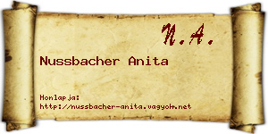 Nussbacher Anita névjegykártya